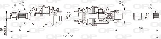 Open Parts DRS6337.00 - Piedziņas vārpsta autodraugiem.lv