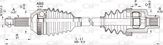 Open Parts DRS6324.00 - Piedziņas vārpsta autodraugiem.lv