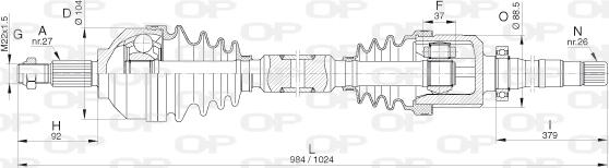 Open Parts DRS6320.00 - Piedziņas vārpsta autodraugiem.lv