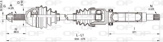 Open Parts DRS6322.00 - Piedziņas vārpsta autodraugiem.lv