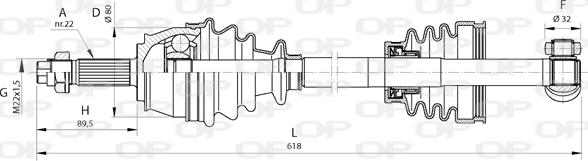 Open Parts DRS6379.00 - Piedziņas vārpsta autodraugiem.lv