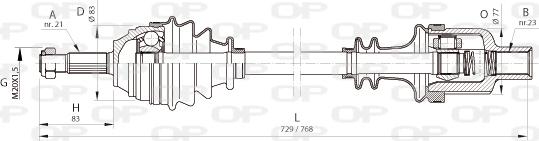 Open Parts DRS6370.00 - Piedziņas vārpsta autodraugiem.lv