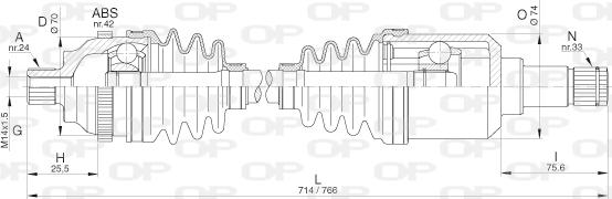 Open Parts DRS6291.00 - Piedziņas vārpsta autodraugiem.lv