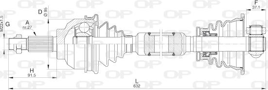 Open Parts DRS6241.00 - Piedziņas vārpsta autodraugiem.lv