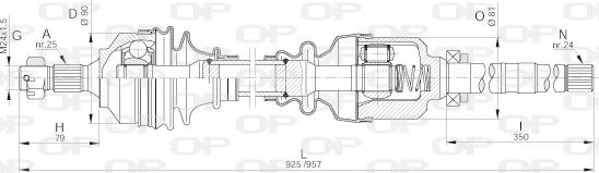 Open Parts DRS6248.00 - Piedziņas vārpsta autodraugiem.lv