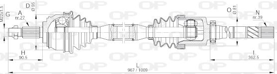 Open Parts DRS6242.00 - Piedziņas vārpsta autodraugiem.lv