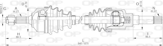 Open Parts DRS6259.00 - Piedziņas vārpsta autodraugiem.lv