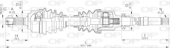 Open Parts DRS6255.00 - Piedziņas vārpsta autodraugiem.lv