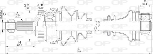 Open Parts DRS6251.00 - Piedziņas vārpsta autodraugiem.lv