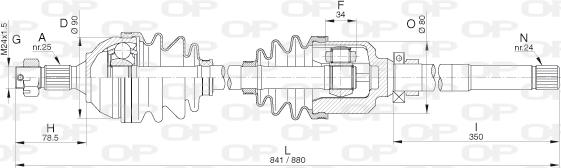 Open Parts DRS6264.00 - Piedziņas vārpsta autodraugiem.lv