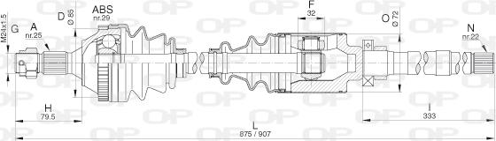 Open Parts DRS6268.00 - Piedziņas vārpsta autodraugiem.lv