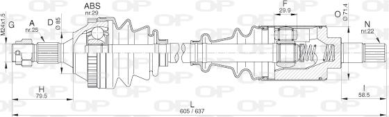 Open Parts DRS6267.00 - Piedziņas vārpsta autodraugiem.lv