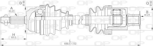 Open Parts DRS6204.00 - Piedziņas vārpsta autodraugiem.lv