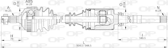 Open Parts DRS6200.00 - Piedziņas vārpsta autodraugiem.lv