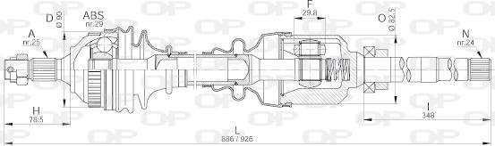 Open Parts DRS6201.00 - Piedziņas vārpsta autodraugiem.lv