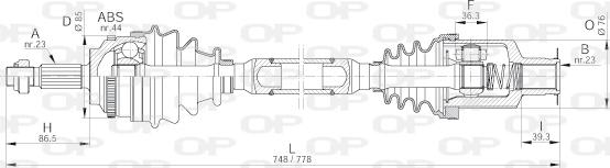 Open Parts DRS6208.00 - Piedziņas vārpsta autodraugiem.lv