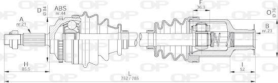 Open Parts DRS6207.00 - Piedziņas vārpsta autodraugiem.lv