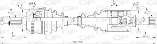 Open Parts DRS6214.00 - Piedziņas vārpsta autodraugiem.lv