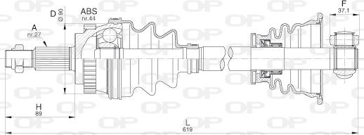 Open Parts DRS6213.00 - Piedziņas vārpsta autodraugiem.lv