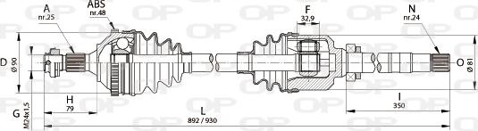 Open Parts DRS6217.00 - Piedziņas vārpsta autodraugiem.lv