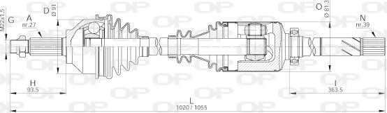 Open Parts DRS6230.00 - Piedziņas vārpsta autodraugiem.lv