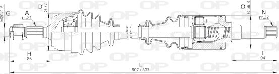 Open Parts DRS6233.00 - Piedziņas vārpsta autodraugiem.lv