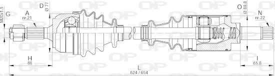 Open Parts DRS6232.00 - Piedziņas vārpsta autodraugiem.lv