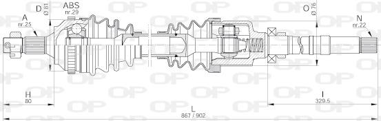 Open Parts DRS6221.00 - Piedziņas vārpsta autodraugiem.lv