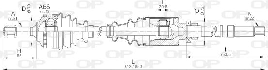 Open Parts DRS6223.00 - Piedziņas vārpsta autodraugiem.lv