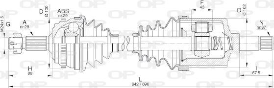 Open Parts DRS6274.00 - Piedziņas vārpsta autodraugiem.lv