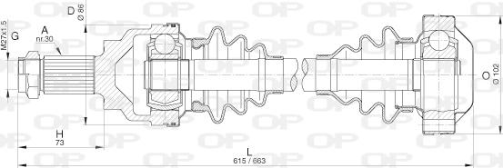 Open Parts DRS6275.00 - Piedziņas vārpsta autodraugiem.lv