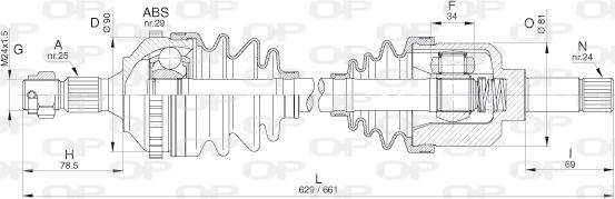 Open Parts DRS6276.00 - Piedziņas vārpsta autodraugiem.lv