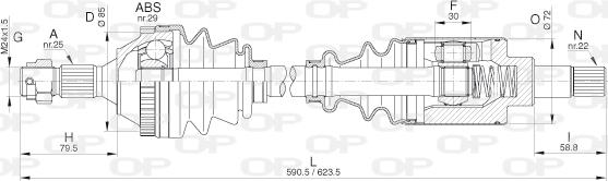 Open Parts DRS6270.00 - Piedziņas vārpsta autodraugiem.lv