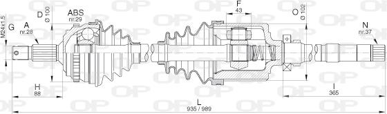 Open Parts DRS6273.00 - Piedziņas vārpsta autodraugiem.lv