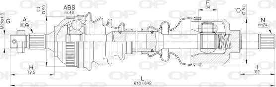 Open Parts DRS6272.00 - Piedziņas vārpsta autodraugiem.lv