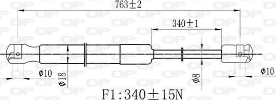 Open Parts GSR6465.10 - Gāzes atspere, Motora pārsegs autodraugiem.lv