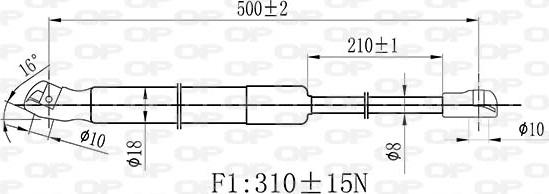 Open Parts GSR6468.10 - Gāzes atspere, Motora pārsegs autodraugiem.lv