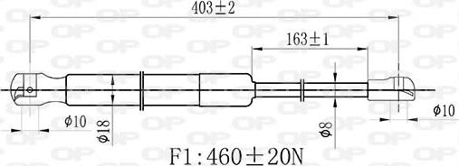 Open Parts GSR6462.10 - Gāzes atspere, Motora pārsegs autodraugiem.lv