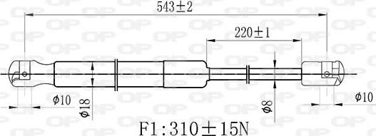 Open Parts GSR6432.00 - Gāzes atspere, Motora pārsegs autodraugiem.lv