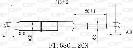 Open Parts GSR6521.00 - Gāzes atspere, Motora pārsegs autodraugiem.lv