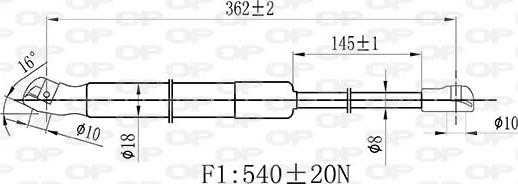 Open Parts GSR6523.00 - Gāzes atspere, Motora pārsegs autodraugiem.lv