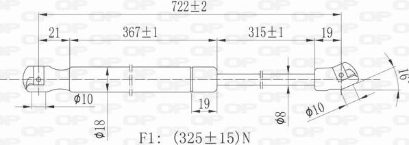 Open Parts GSR6064.00 - Gāzes atspere, Motora pārsegs autodraugiem.lv