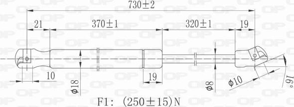 Open Parts GSR6075.00 - Gāzes atspere, Motora pārsegs autodraugiem.lv