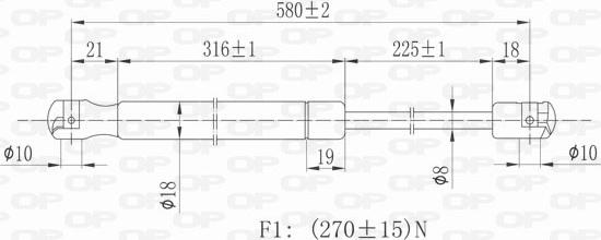 Open Parts GSR6158.00 - Gāzes atspere, Motora pārsegs autodraugiem.lv