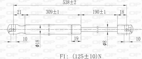 Open Parts GSR6118.00 - Gāzes atspere, Motora pārsegs autodraugiem.lv