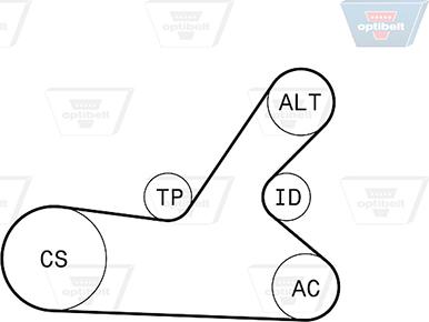Optibelt 6 PK 1145KT2 - Ķīļrievu siksnu komplekts autodraugiem.lv