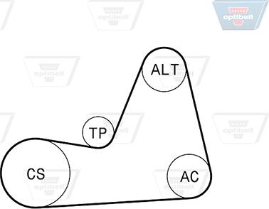 Optibelt 6 PK 1100KT1 - Ķīļrievu siksnu komplekts autodraugiem.lv