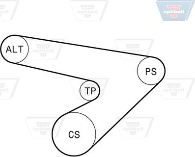 Optibelt 6 PK 1725KT2 - Ķīļrievu siksnu komplekts autodraugiem.lv
