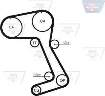Optibelt 6 PK 1045KT2 - Ķīļrievu siksnu komplekts autodraugiem.lv