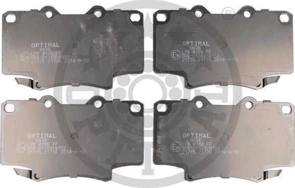 Optimal 9836 - Bremžu uzliku kompl., Disku bremzes autodraugiem.lv